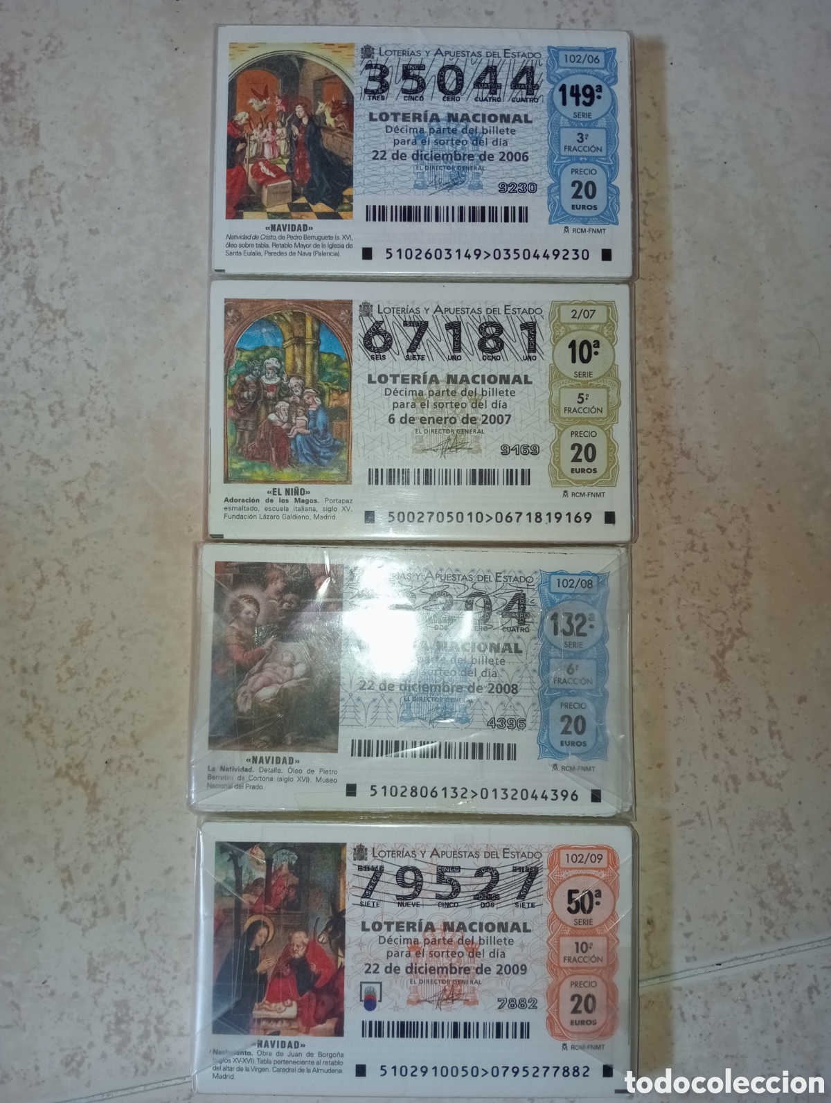 Loter&iacute;a nacional: LOTER&Iacute;A NACIONAL,4 A&Ntilde;OS COMPLETOS,2006,07,08 Y 09