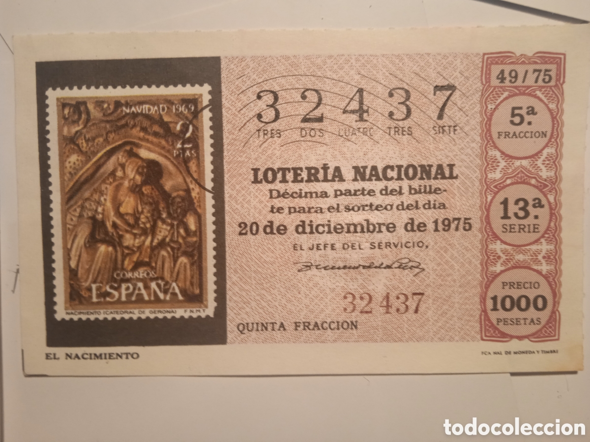Loter&iacute;a nacional: DECIMO LOTERIA 20 DICIEMBRE 1975