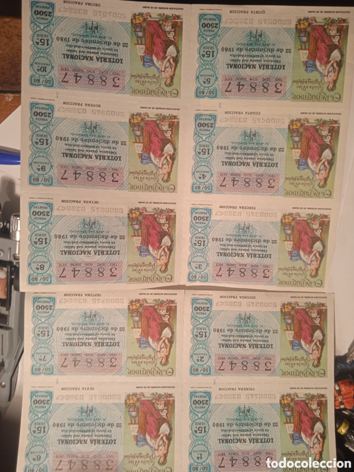 Loter&iacute;a nacional: SERIE LOTERIA NACIONAL 22 DICIEMBRE 1980