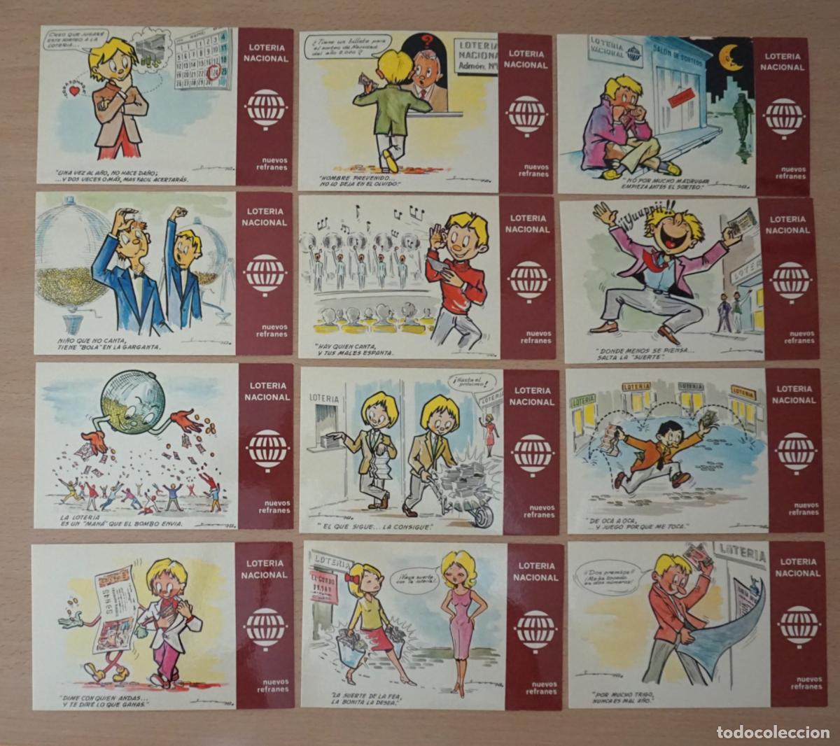 Loter&iacute;a nacional: Loter&iacute;a Nacional 12 postales de la serie K completa del a&ntilde;o 1979, sin circular