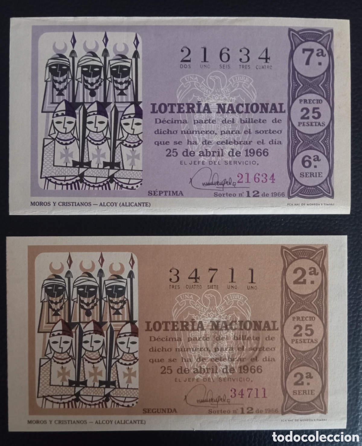 Loter&iacute;a nacional: LOTERIA NACIONAL 1966 - ALCOY - MOROS Y CRISTIANOS