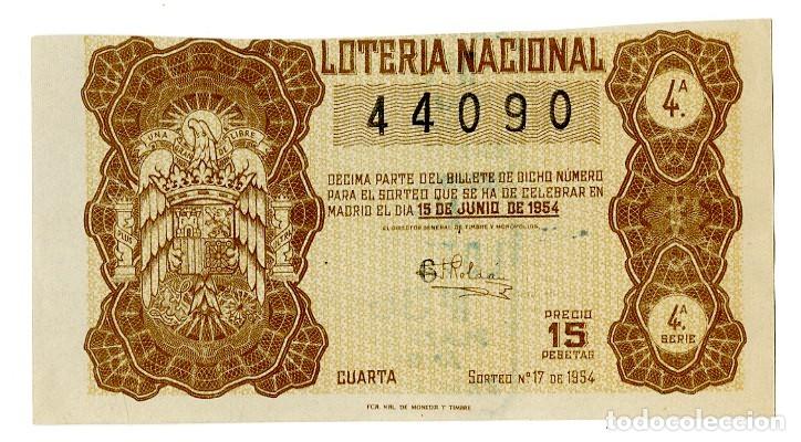 Loter&iacute;a nacional: Loter&iacute;a Nacional 15 de Junio de 1954