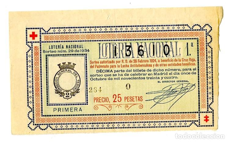 Loter&iacute;a nacional: Loter&iacute;a Nacional 11 de Octubre 1934