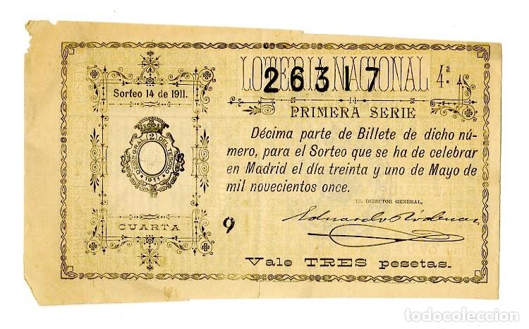 Loter&iacute;a nacional: Loter&iacute;a Nacional 31 de Mayo de 1911