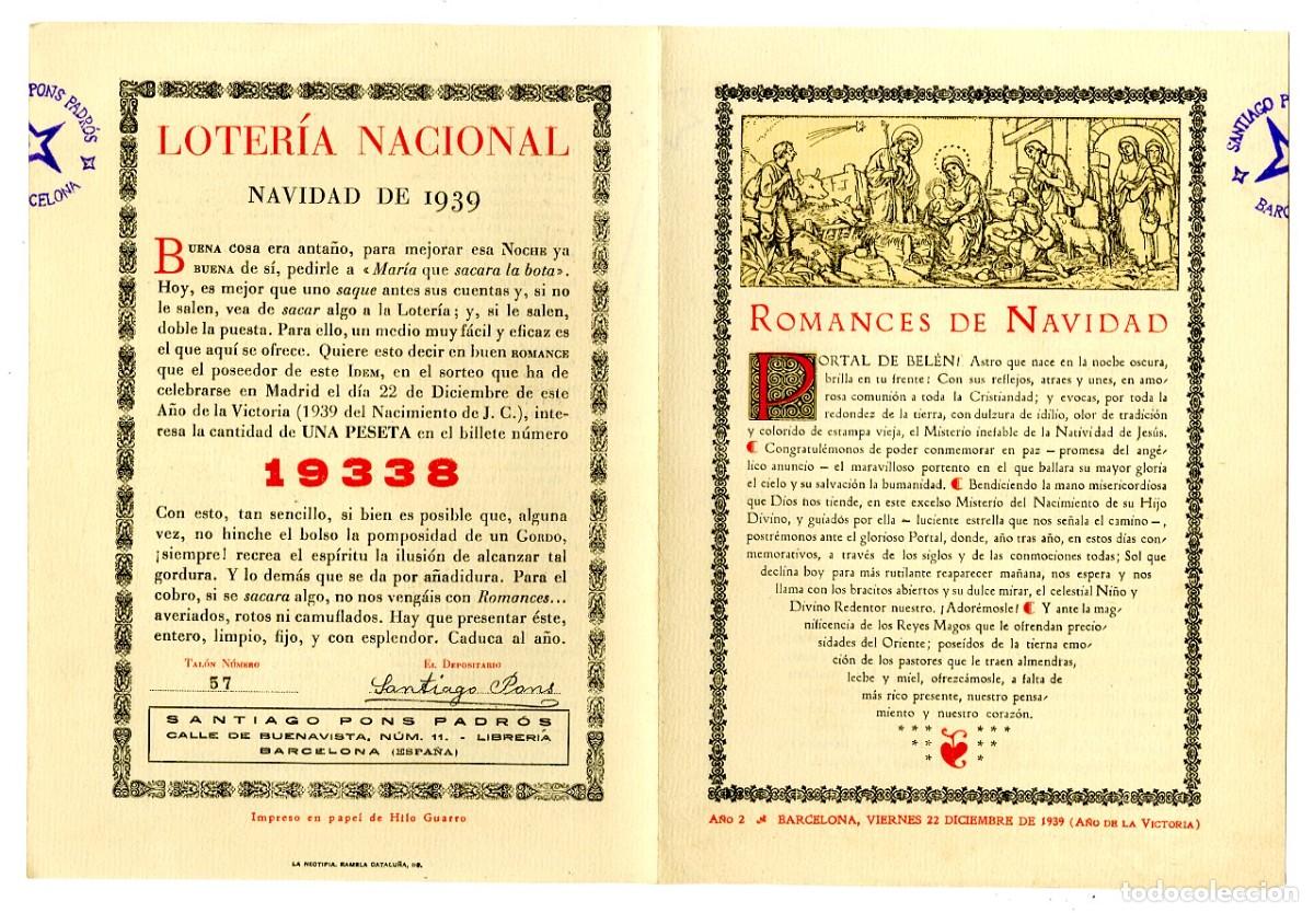 Loter&iacute;a nacional: Loter&iacute;a Nacional Navidad de 1939