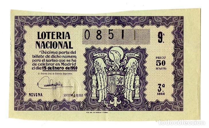 Loter&iacute;a nacional: Loter&iacute;a Nacional 15 de Enero de 1959