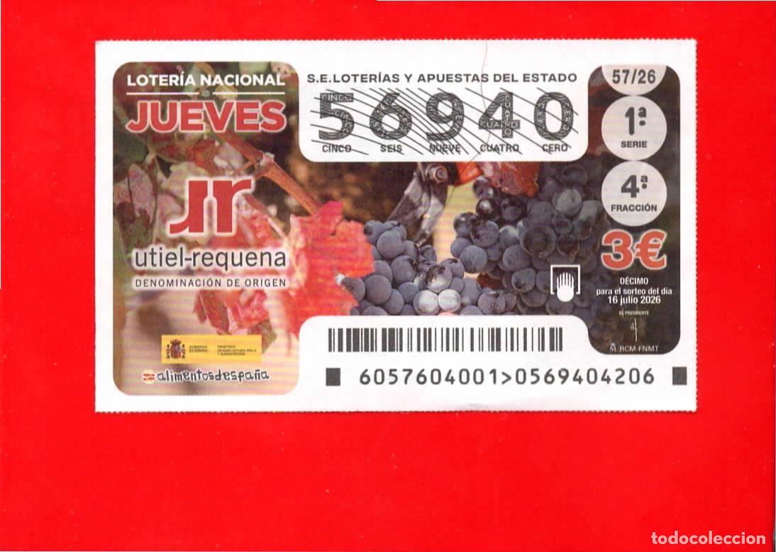 Loter&iacute;a nacional: Loter&iacute;a Nacional Jueves 57/26 - 56940