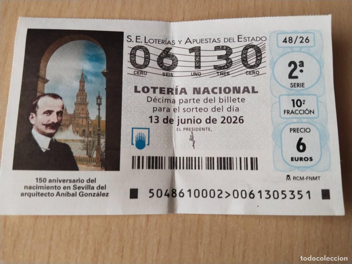 Loter&iacute;a nacional: D&Eacute;CIMO LOTER&Iacute;A NACIONAL 13 JUNIO 2026 48/26 150 ANIVERSARIO NACIMIENTO ANIBAL GONZALEZ