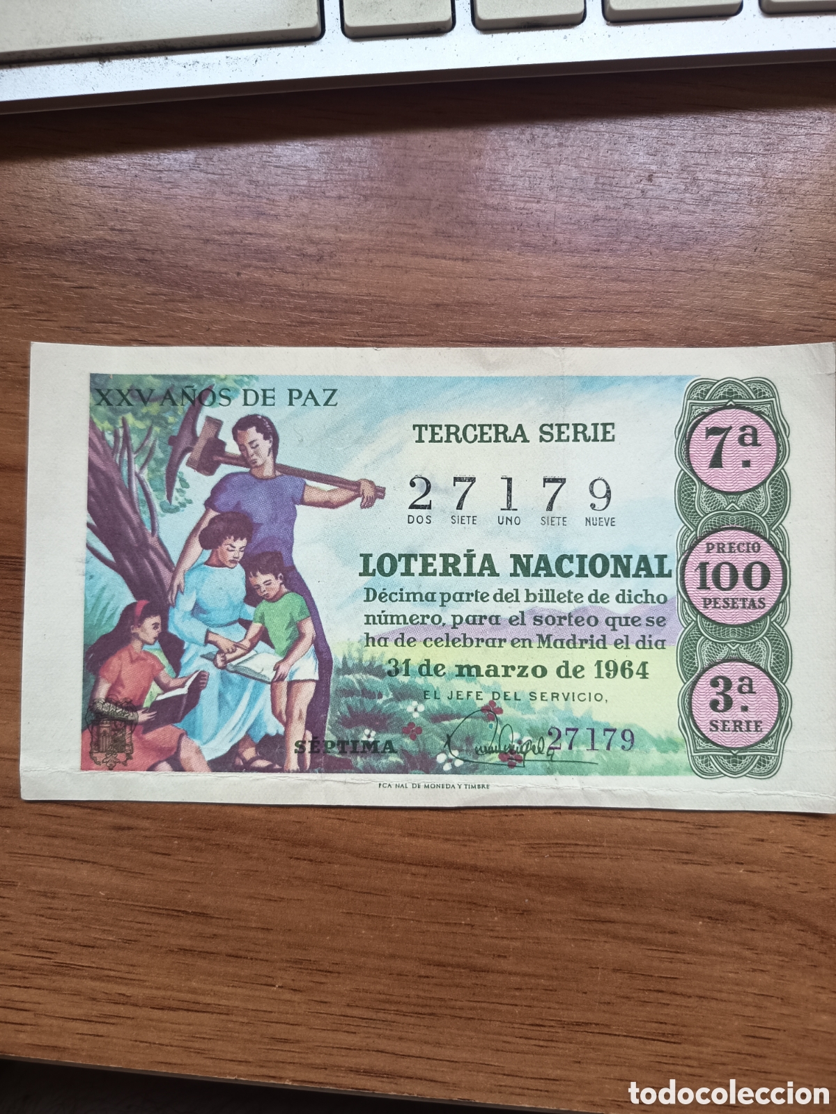 Loter&iacute;a nacional: Loter&iacute;a Nacional 1964 XXV A&Ntilde;OS DE PAZ