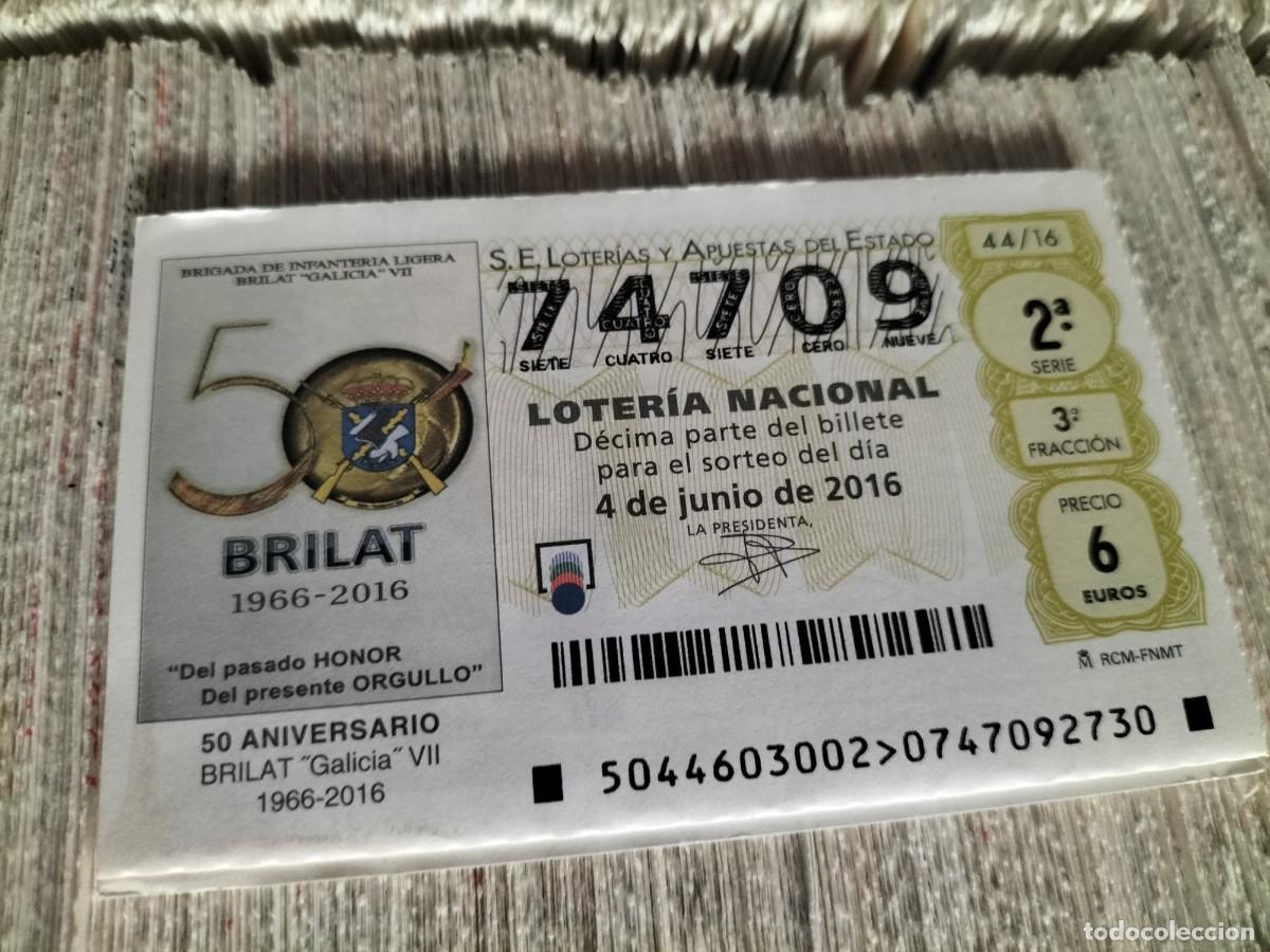 Loter&iacute;a nacional: 1 DECIMO LOTERIA SABADO 4 JUNIO 2016 - 44/16 - 50 ANIVER. BRILAT GALICIA - BRIGADA INFANTERIA LIGERA