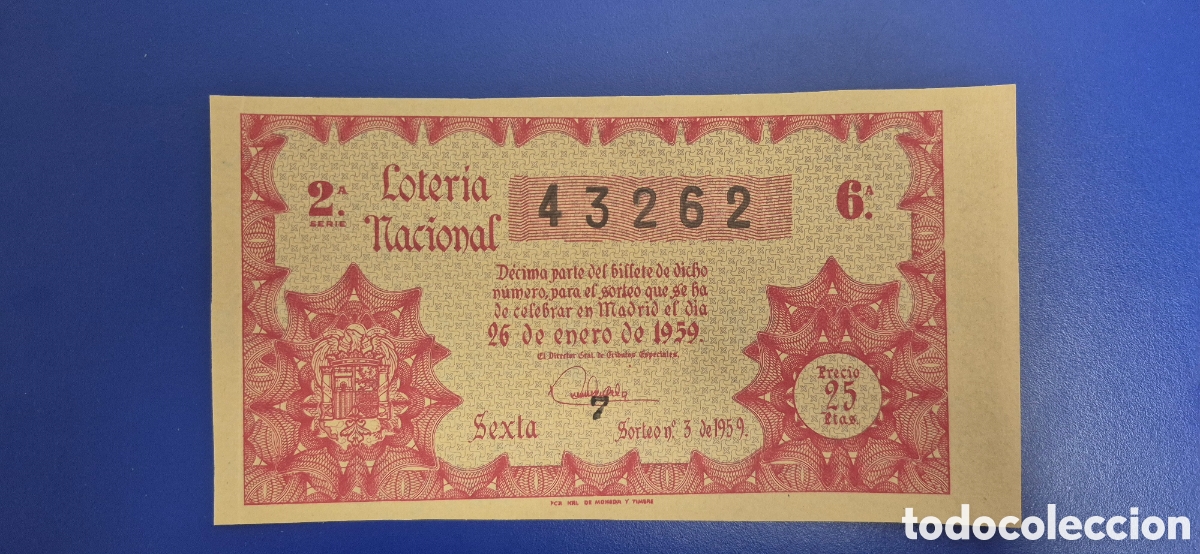 Loter&iacute;a nacional: LOTERIA NACIONAL SORTEO 3 DE 1959