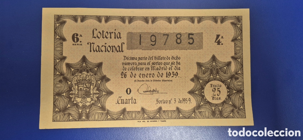 Loter&iacute;a nacional: LOTERIA NACIONAL SORTEO 3 DE 1959