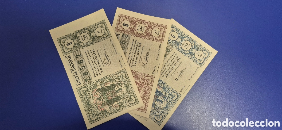 Loter&iacute;a nacional: LOTERIA NACIONAL SORTEO 7 DE 1959 SERIE COMPLETA