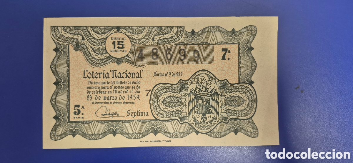 Loter&iacute;a nacional: LOTERIA NACIONAL SORTEO 9 DE 1959