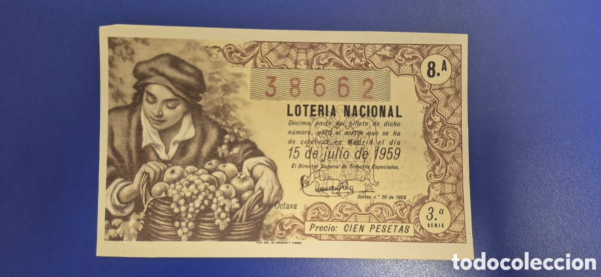 Loter&iacute;a nacional: LOTERIA NACIONAL SORTEO 20 DE 1959