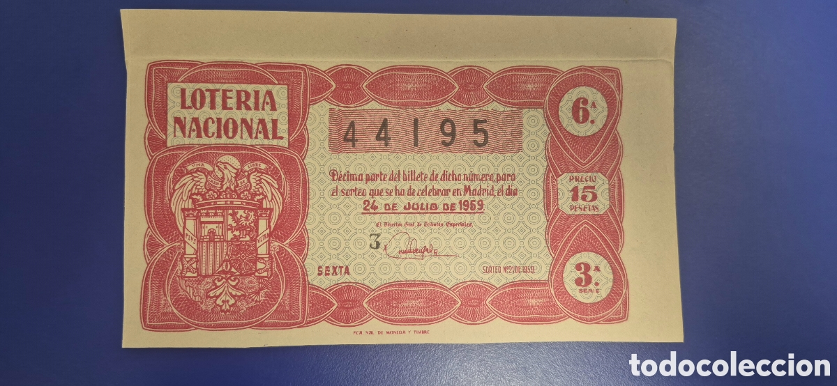 Loter&iacute;a nacional: LOTERIA NACIONAL SORTEO 21 DE 1959