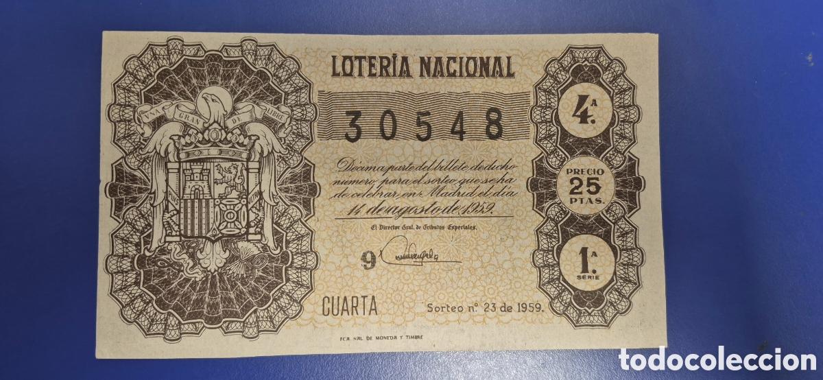 Loter&iacute;a nacional: LOTERIA NACIONAL SORTEO 23 DE 1959