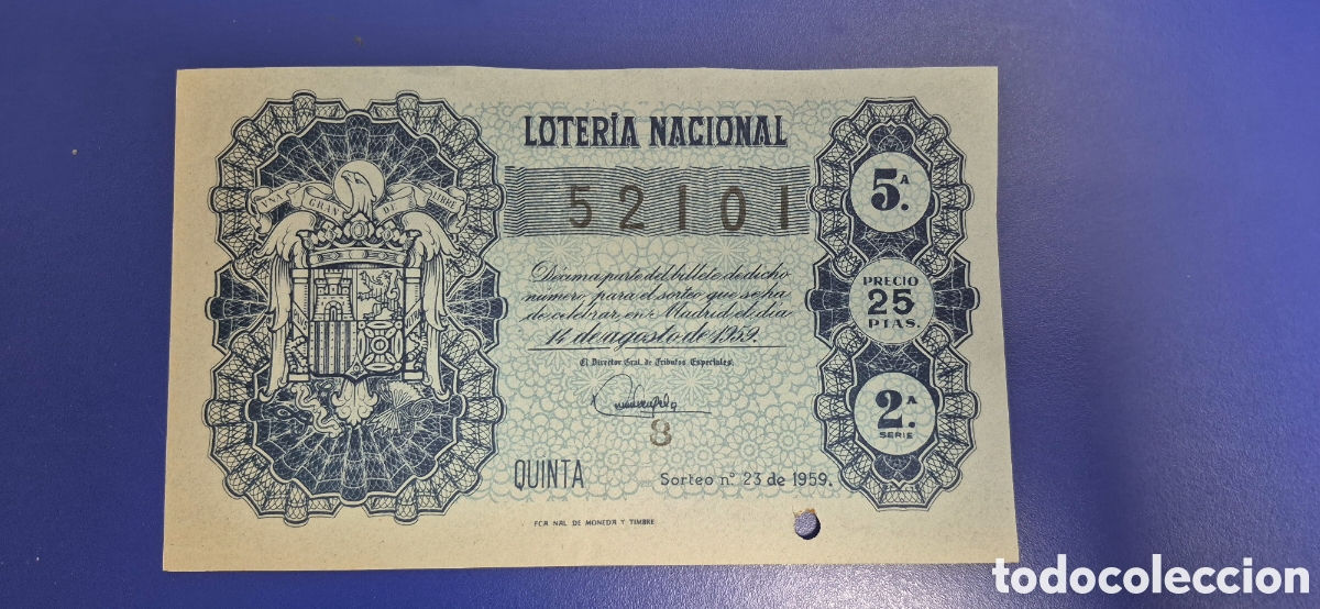 Loter&iacute;a nacional: LOTERIA NACIONAL SORTEO 23 DE 1959