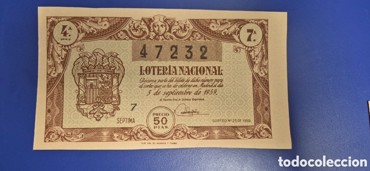 Lotteria Nationale Spagnola: LOTERIA NACIONAL SORTEO 25 DE 1959