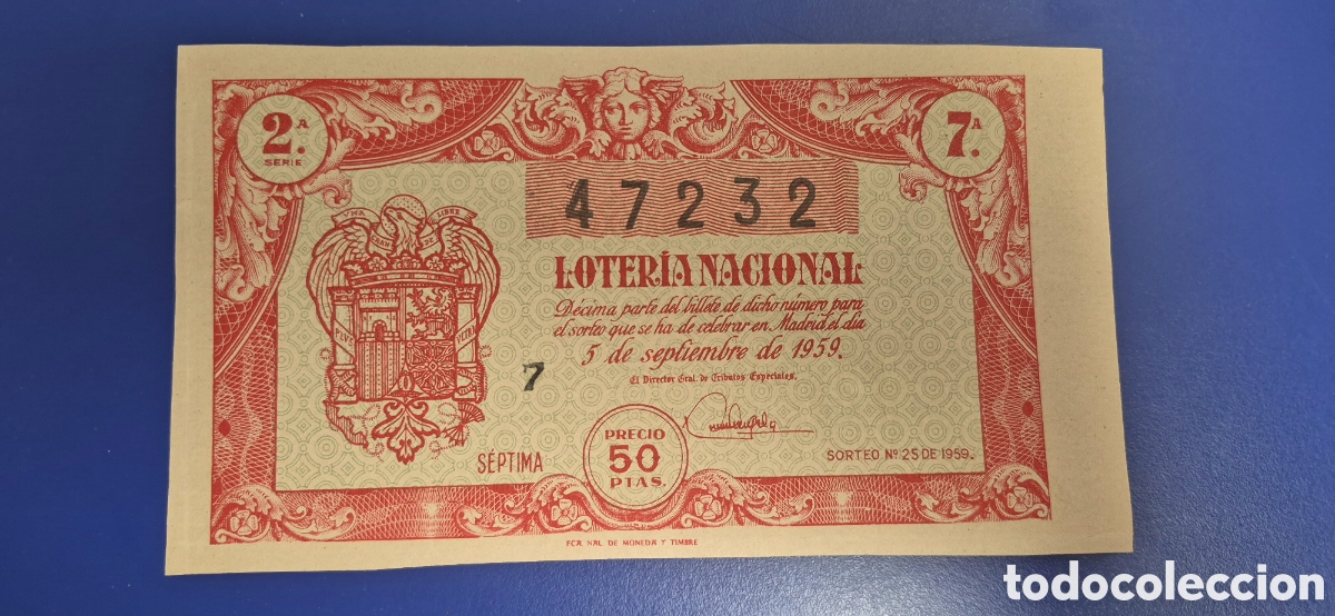 Lotteria Nationale Spagnola: LOTERIA NACIONAL SORTEO 25 DE 1959