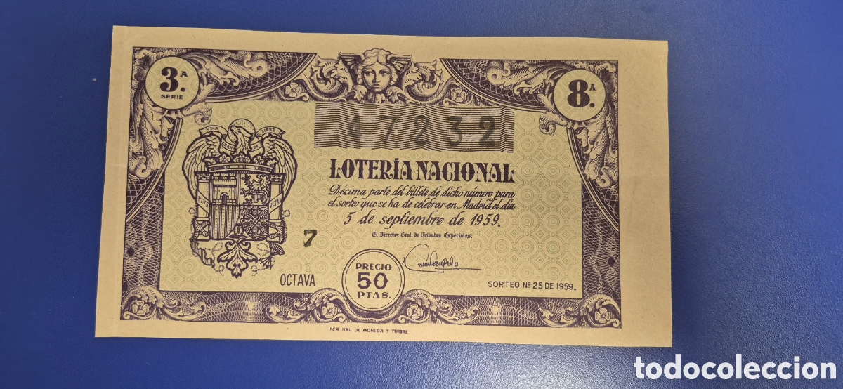 Lotteria Nationale Spagnola: LOTERIA NACIONAL SORTEO 25 DE 1959