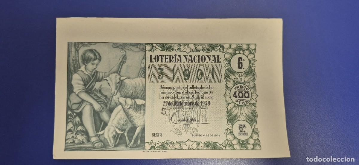 Loter&iacute;a nacional: LOTERIA NACIONAL SORTEO 36 DE 1959 NAVIDAD