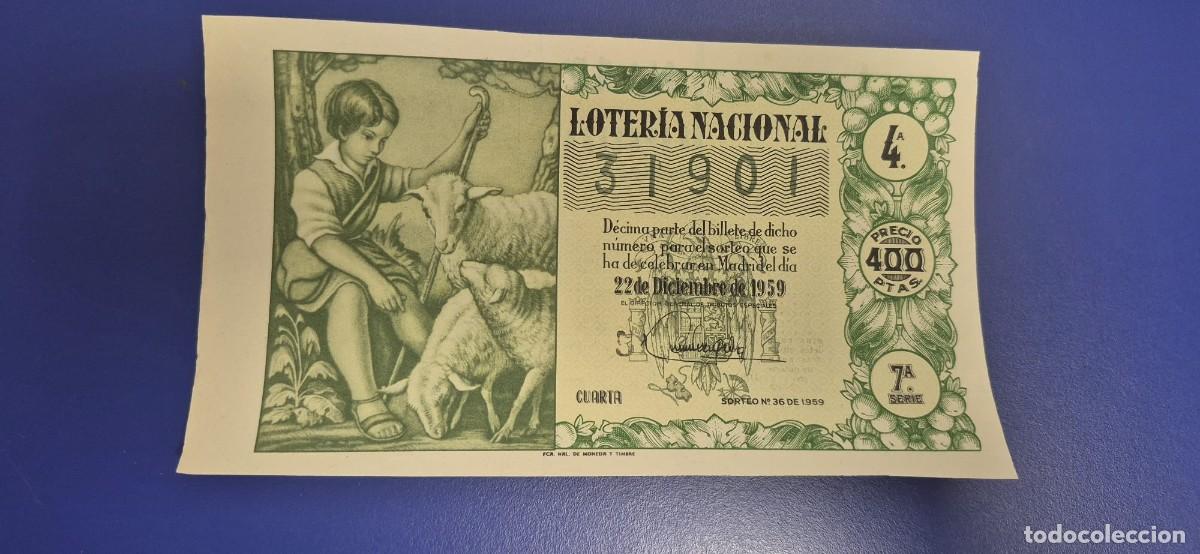 Loter&iacute;a nacional: LOTERIA NACIONAL SORTEO 36 DE 1959 NAVIDAD