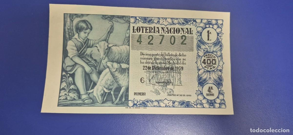 Loter&iacute;a nacional: LOTERIA NACIONAL SORTEO 36 DE 1959 NAVIDAD