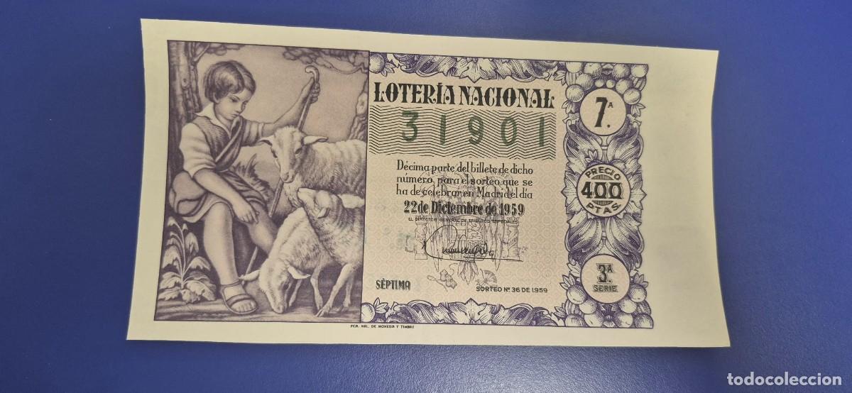 Loter&iacute;a nacional: LOTERIA NACIONAL SORTEO 36 DE 1959 NAVIDAD