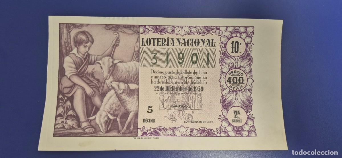 Loter&iacute;a nacional: LOTERIA NACIONAL SORTEO 36 DE 1959 NAVIDAD