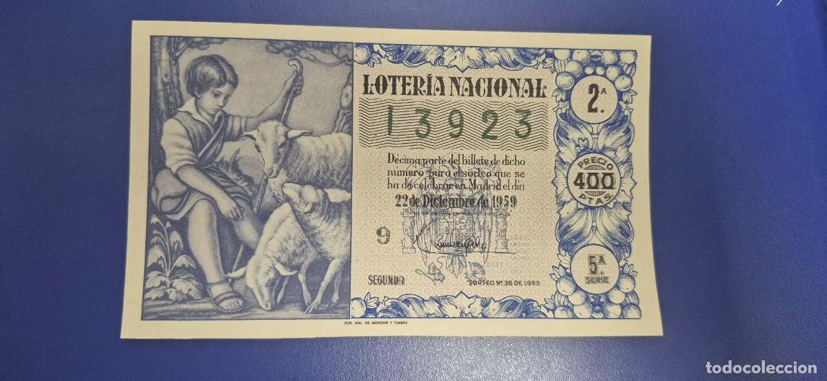 Loter&iacute;a nacional: LOTERIA NACIONAL SORTEO 36 DE 1959 NAVIDAD