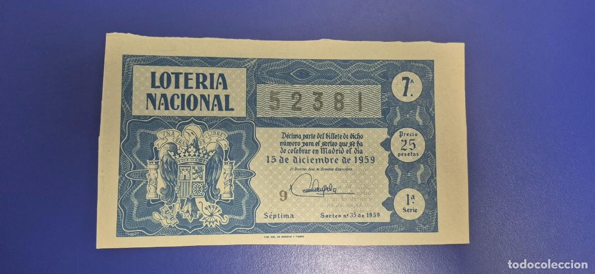 Loter&iacute;a nacional: LOTERIA NACIONAL SORTEO 35 DE 1959