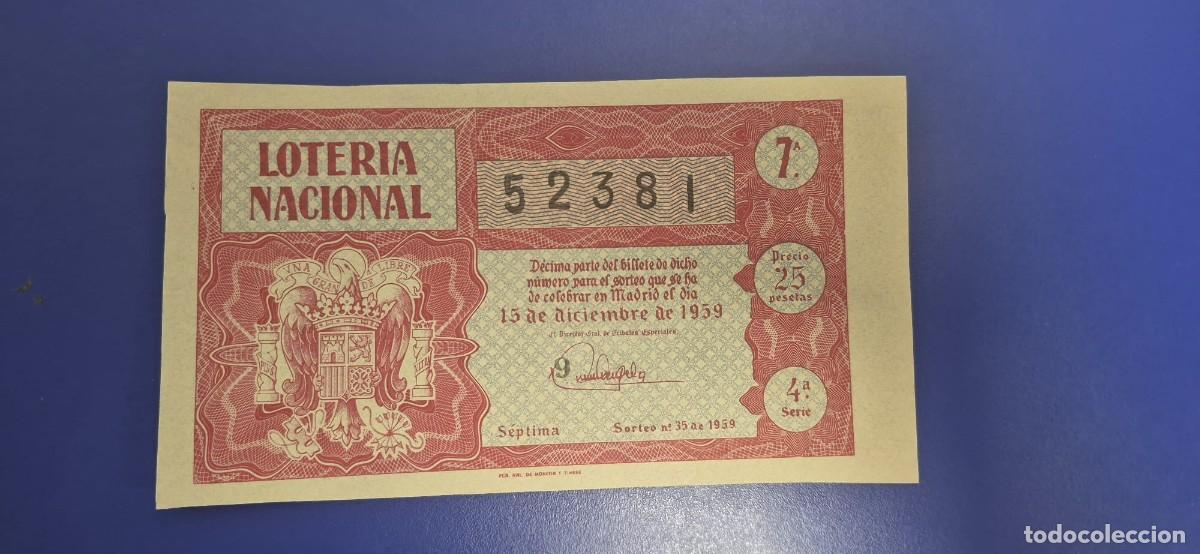 Loter&iacute;a nacional: LOTERIA NACIONAL SORTEO 35 DE 1959