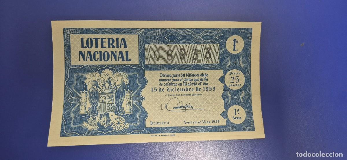 Loter&iacute;a nacional: LOTERIA NACIONAL SORTEO 35 DE 1959