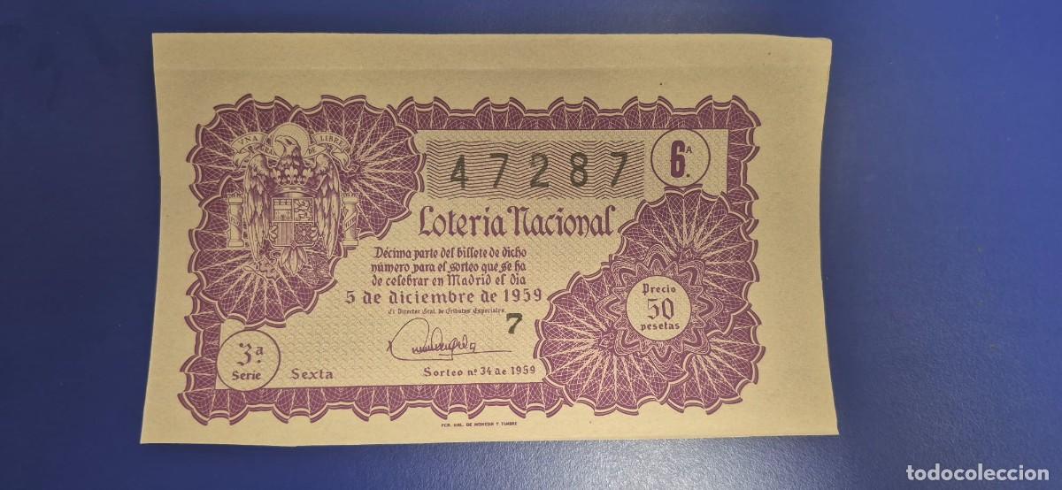 Loter&iacute;a nacional: LOTERIA NACIONAL SORTEO 34 DE 1959