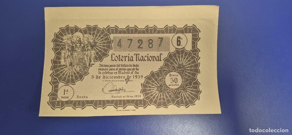 Loter&iacute;a nacional: LOTERIA NACIONAL SORTEO 34 DE 1959