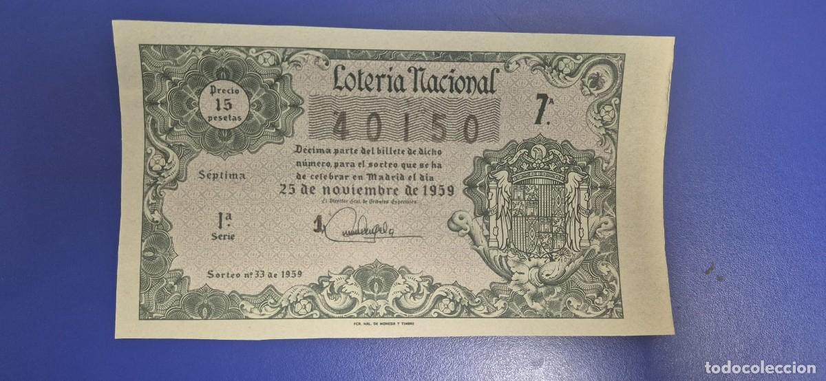 Loter&iacute;a nacional: LOTERIA NACIONAL SORTEO 33 DE 1959