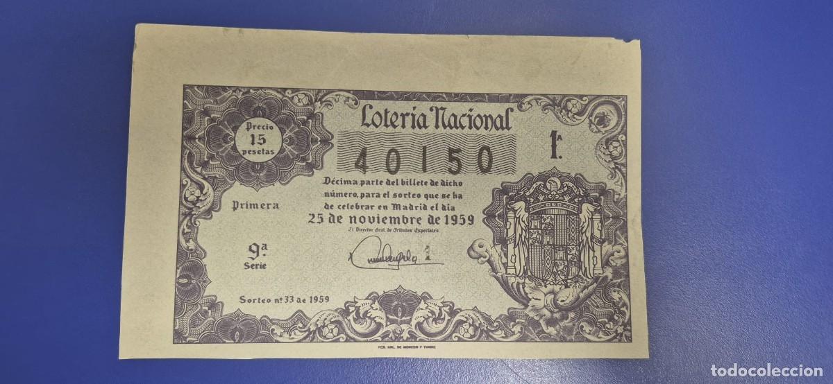 Loter&iacute;a nacional: LOTERIA NACIONAL SORTEO 33 DE 1959