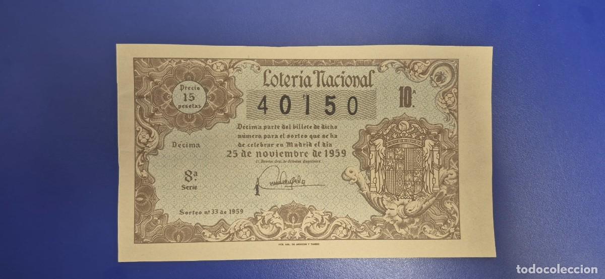 Loter&iacute;a nacional: LOTERIA NACIONAL SORTEO 33 DE 1959