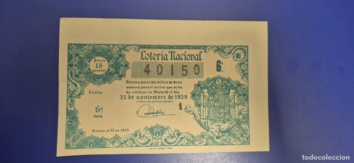 Loter&iacute;a nacional: LOTERIA NACIONAL SORTEO 33 DE 1959