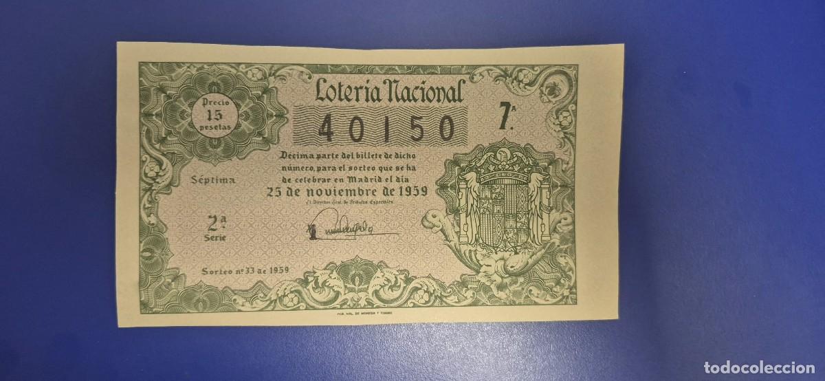 Loter&iacute;a nacional: LOTERIA NACIONAL SORTEO 33 DE 1959