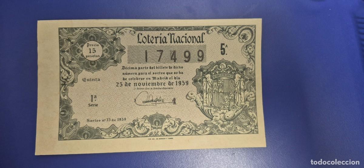 Loter&iacute;a nacional: LOTERIA NACIONAL SORTEO 33 DE 1959