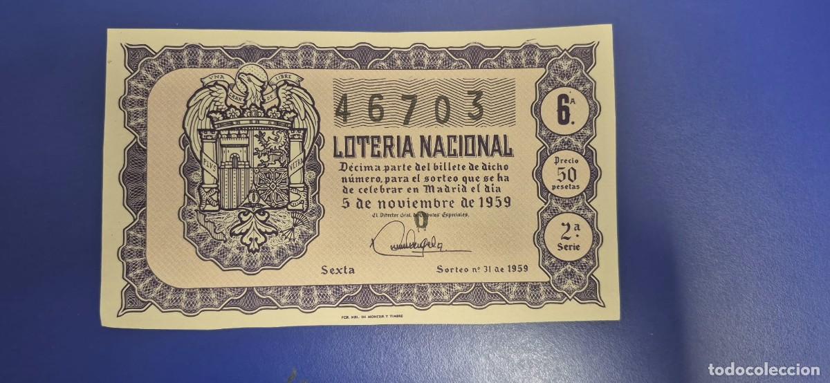 Loter&iacute;a nacional: LOTERIA NACIONAL SORTEO 31 DE 1959