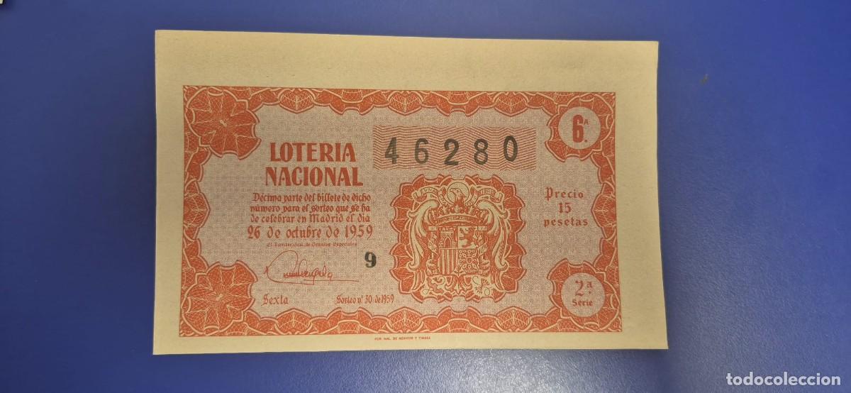 Loter&iacute;a nacional: LOTERIA NACIONAL SORTEO 30 DE 1959