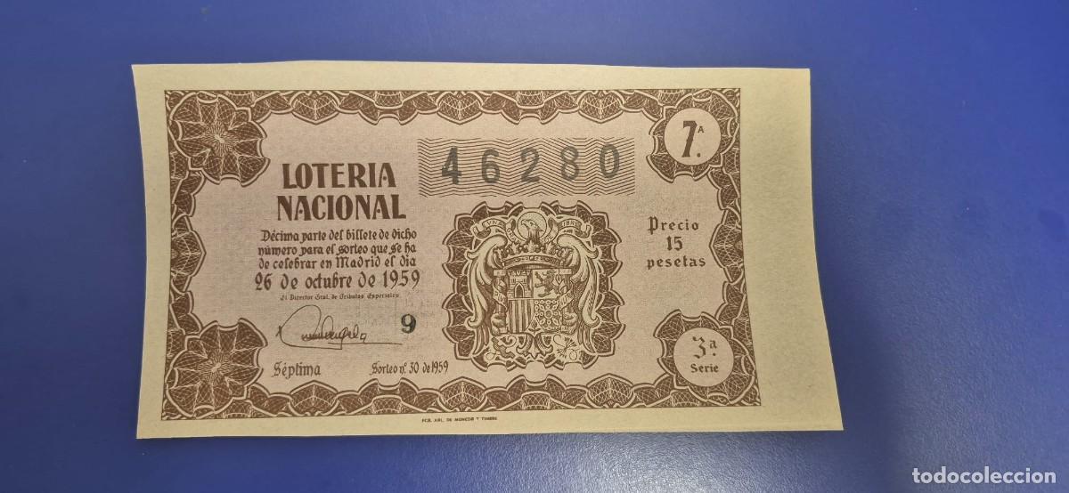 Loter&iacute;a nacional: LOTERIA NACIONAL SORTEO 30 DE 1959