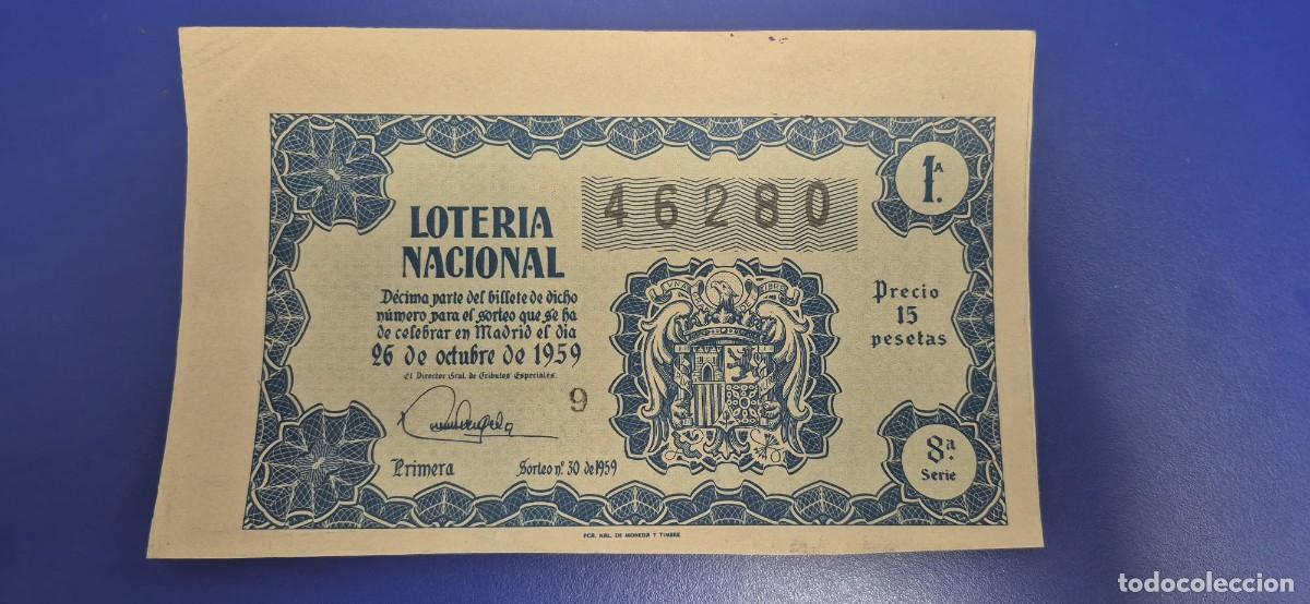 Loter&iacute;a nacional: LOTERIA NACIONAL SORTEO 30 DE 1959
