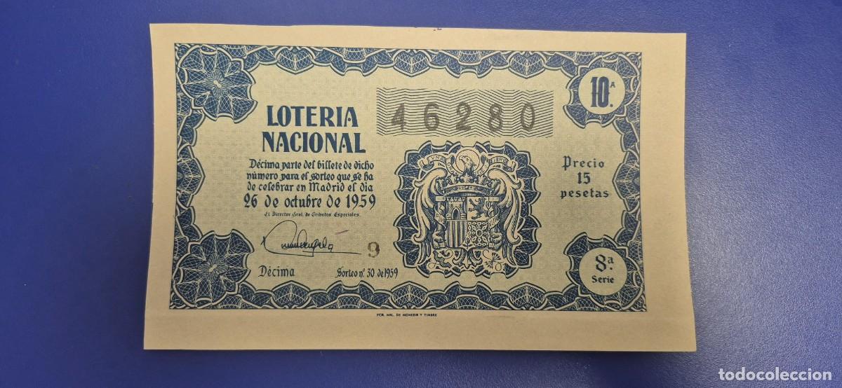 Loter&iacute;a nacional: LOTERIA NACIONAL SORTEO 30 DE 1959