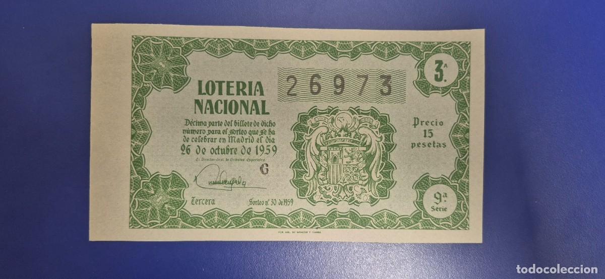Loter&iacute;a nacional: LOTERIA NACIONAL SORTEO 30 DE 1959