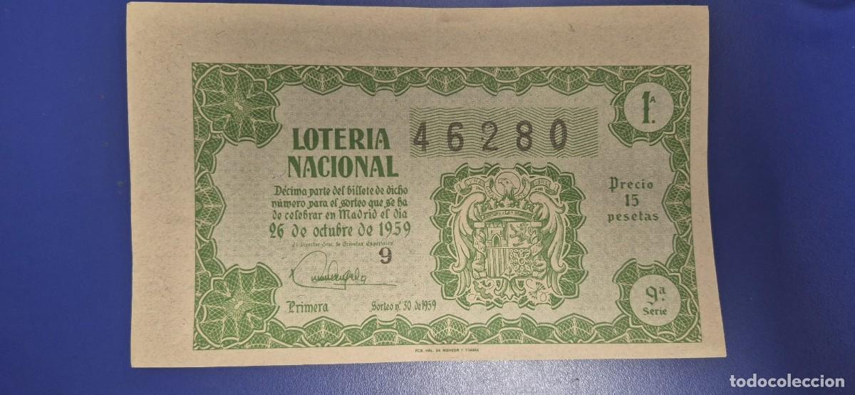 Loter&iacute;a nacional: LOTERIA NACIONAL SORTEO 30 DE 1959
