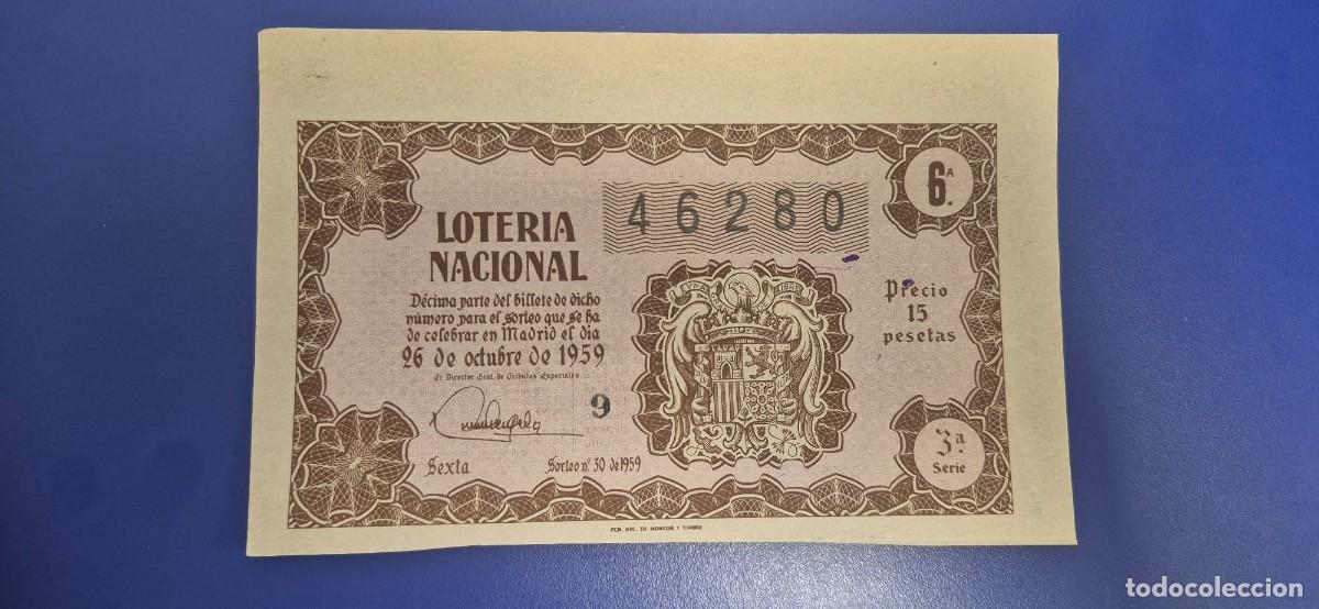 Loter&iacute;a nacional: LOTERIA NACIONAL SORTEO 30 DE 1959